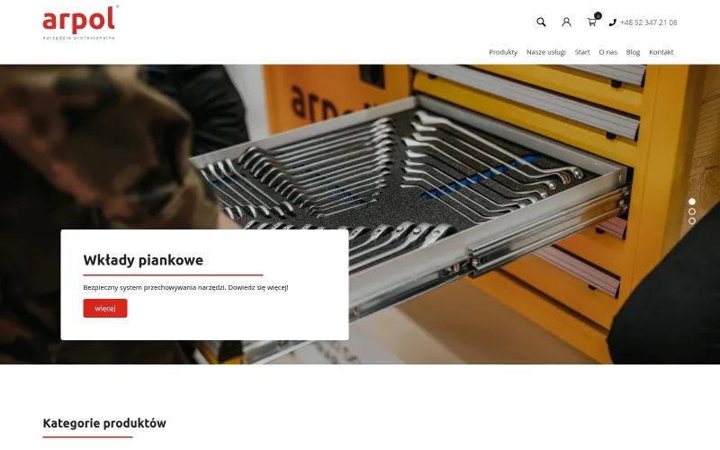 Strona główna sklepu Arpol Tools z elektronarzędziami